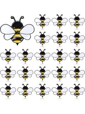 Cute Bee Enamel Pins Set | 72 Pcs Honey Bee Brooches & Badges for Gifts, Decor